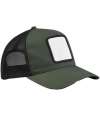BB636 B636 Beechfield Appliqué Patch 5 Panel Trucker Cap Olive Green / Black colour image